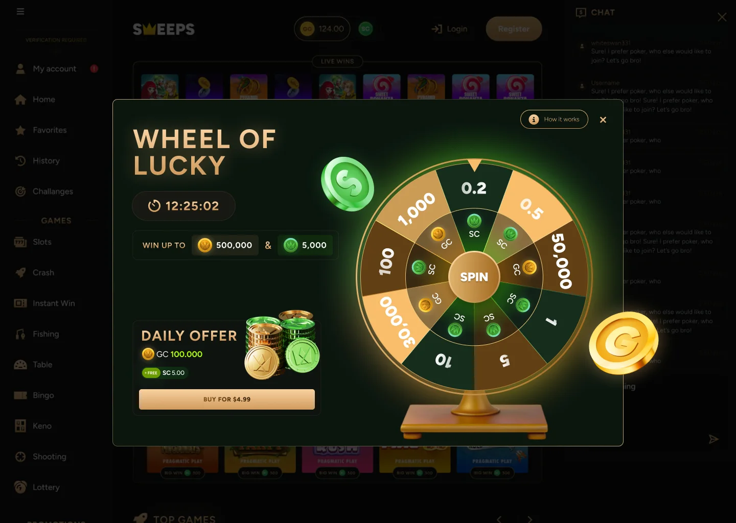 Sweeps social casino